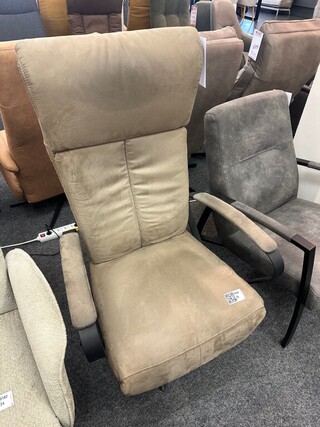 Fauteuil Mees elektrisch, microvezel taupe